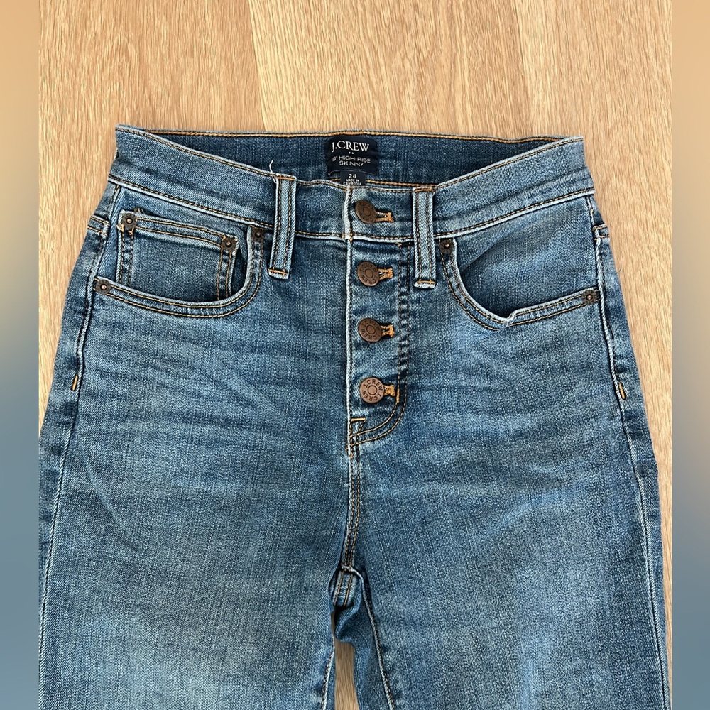 J. Crew 10” High-Rise Skinny Jeans with Button Closure